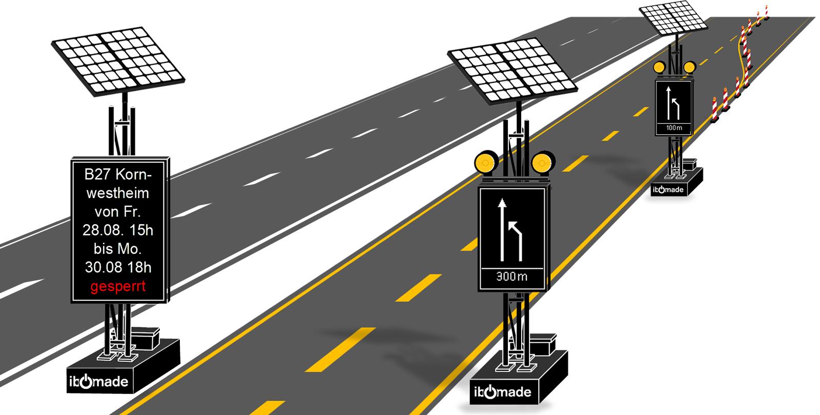 Freely programmable message sign
